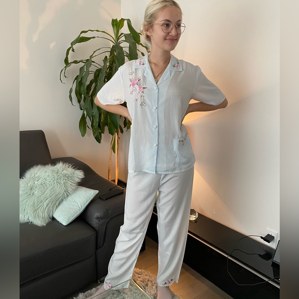 Vintage Short sleeves silky Pyjama